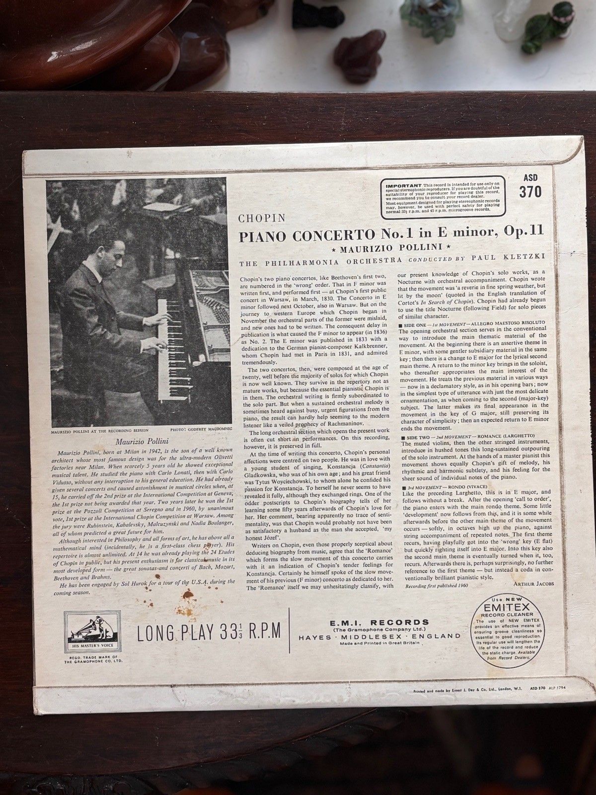 Piano Concerto No.1 - Chopin / Maurizio Pollini, Philharmonia Orchestra – Vinyl
