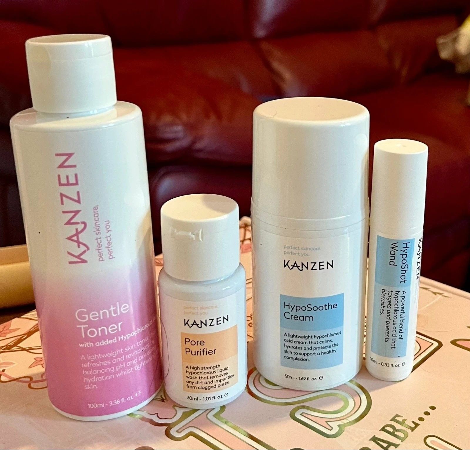 Kanzen Skincare Bundle Hyposhot Wand Hyposoothe Cream Gentle Toner - New