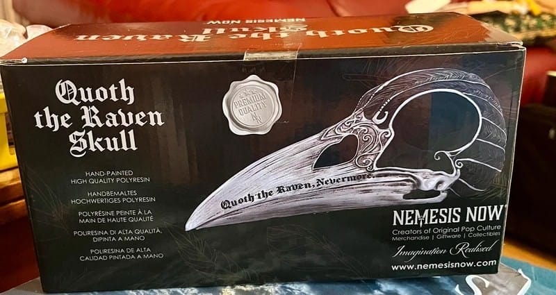 Nemesis Now Quoth The Raven Skull Figurine Gothic Home Decor Ornament Boxed