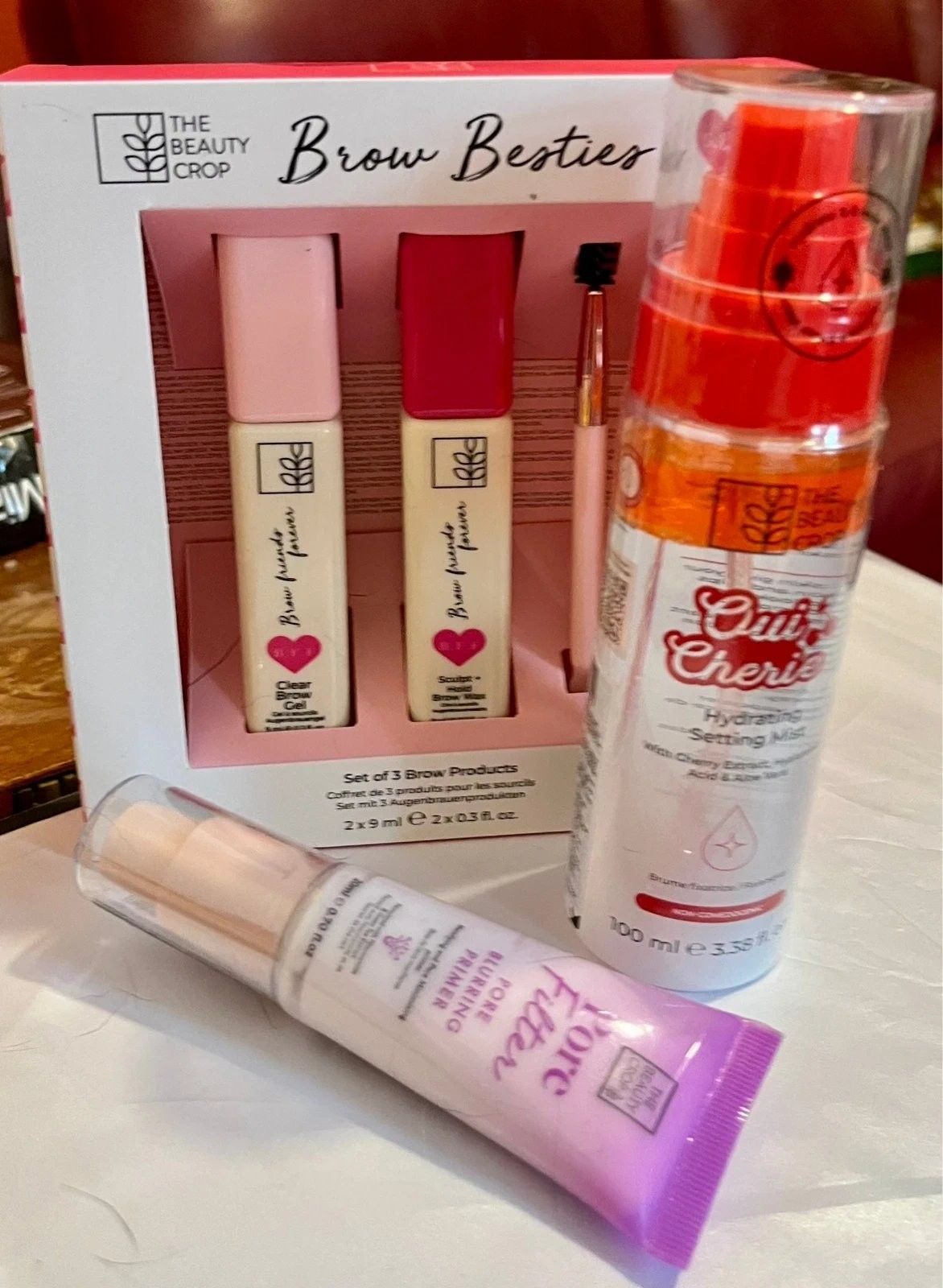 The Beauty Crop Trio Setting Mist Pore Filter Primer Brow Kit Bundle - New