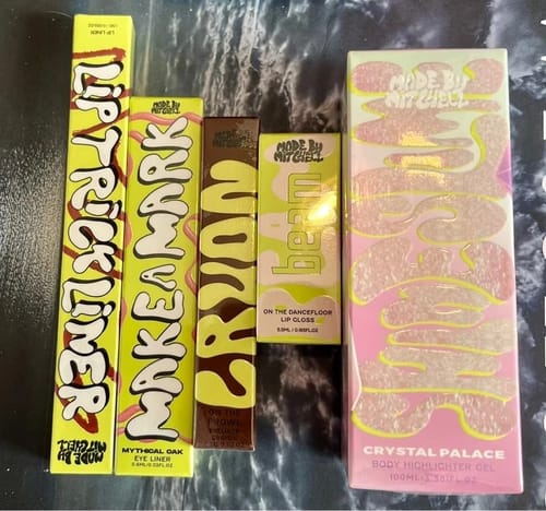 Made By Mitchell Makeup Bundle Highlighter Lip Gloss Eyeliner Lip Liner New