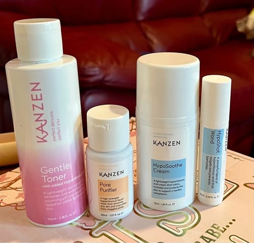 Kanzen Skincare Bundle Hyposhot Wand Hyposoothe Cream Gentle Toner - New